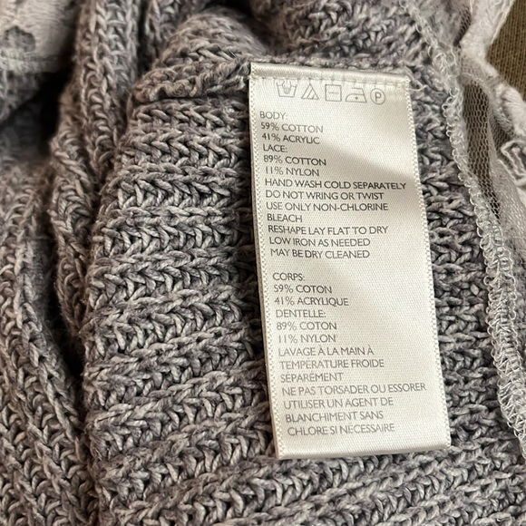 Grey sweater with lace trim - Picture 6 of 6